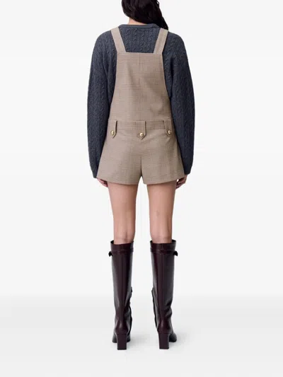 Claudie Pierlot Checked Dungaree Playsuit
