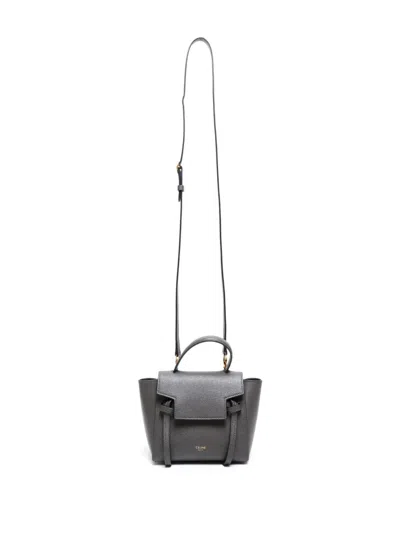 Pre-owned Celine 2010-2024 Mini Belt Two-way Handbag In Gray