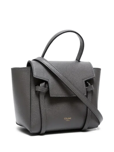 Pre-owned Celine 2010-2024 Mini Belt Two-way Handbag In Gray