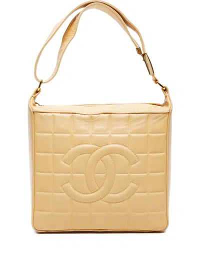 Pre-owned Chanel 2003-2004 Chocolate Bar Shoulder Bag In Neutral