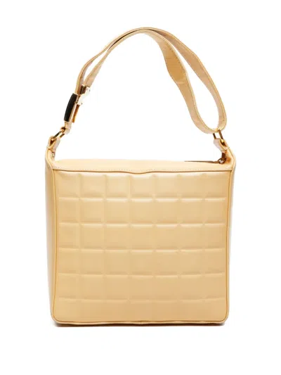 Pre-owned Chanel 2003-2004 Chocolate Bar Shoulder Bag In Neutral