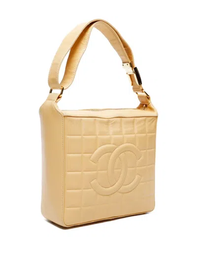 Pre-owned Chanel 2003-2004 Chocolate Bar Shoulder Bag In Neutral