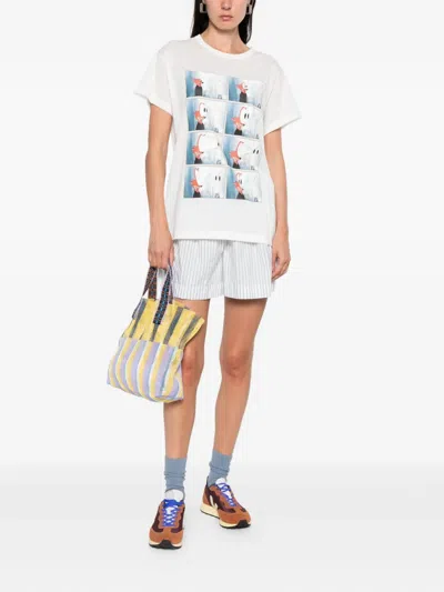 Epice Kanpur Striped Mesh Tote Bag