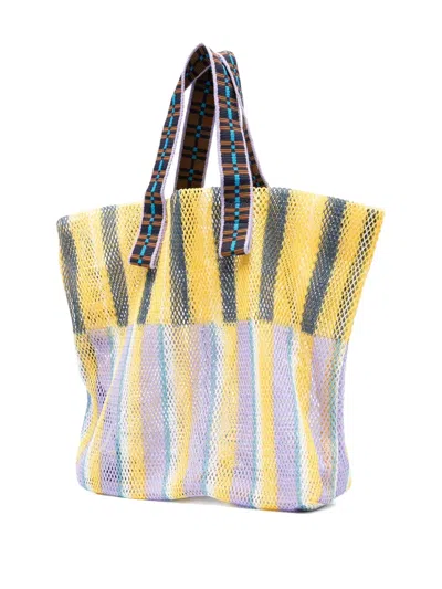 Epice Kanpur Striped Mesh Tote Bag