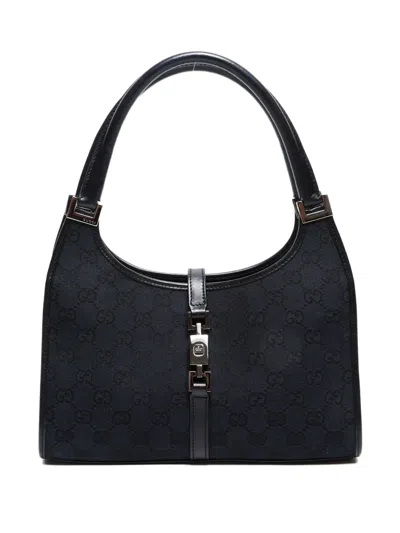 Pre-owned Gucci 2000-2015 Gg-canvas Jackie Shoulder Bag In Black