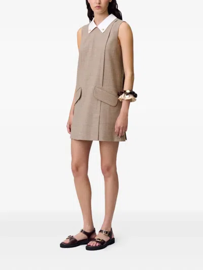 Claudie Pierlot Mini Checked Dress In Gray