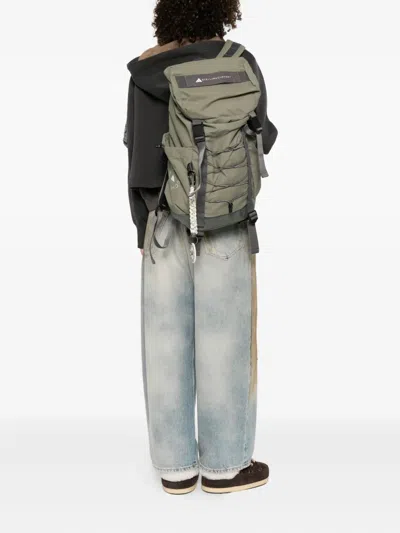 Adidas By Stella Mccartney Logo-print Backpack In Green