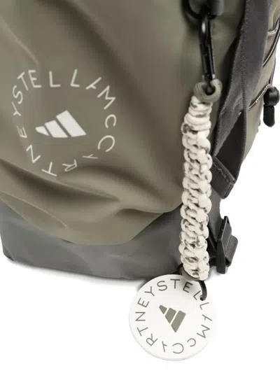 Adidas By Stella Mccartney Logo-print Backpack In Green