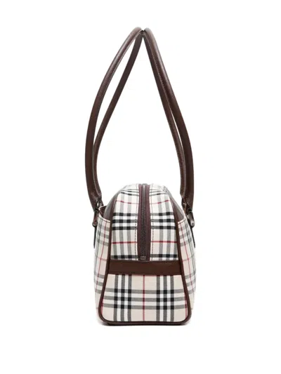 Pre-owned Burberry 1990-2000 Check-print Shoulder Bag In Neutral