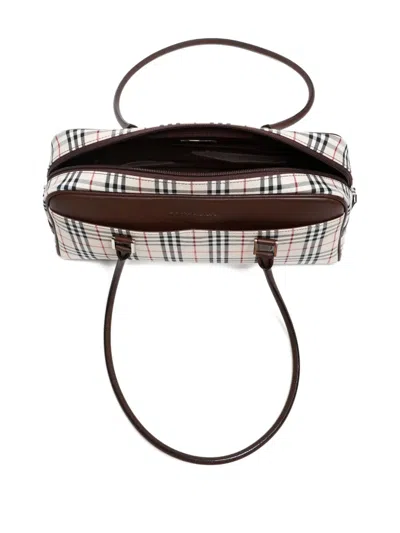Pre-owned Burberry 1990-2000 Check-print Shoulder Bag In Neutral