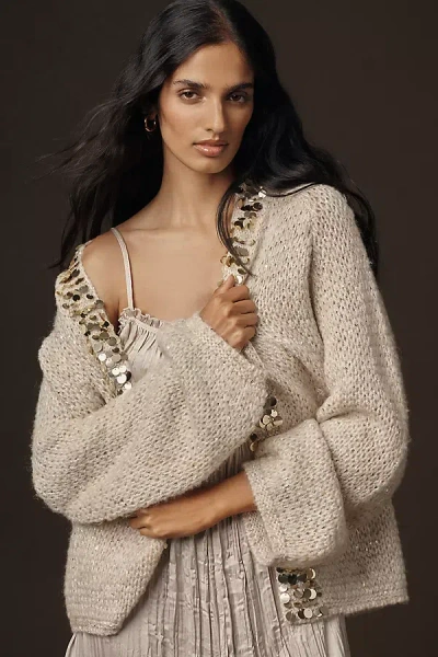 By Anthropologie Paillette Cardigan Sweater
