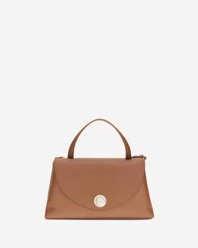Coccinelle Curved Top Handbag With Circular Detail And Detachable Shoulder Strap