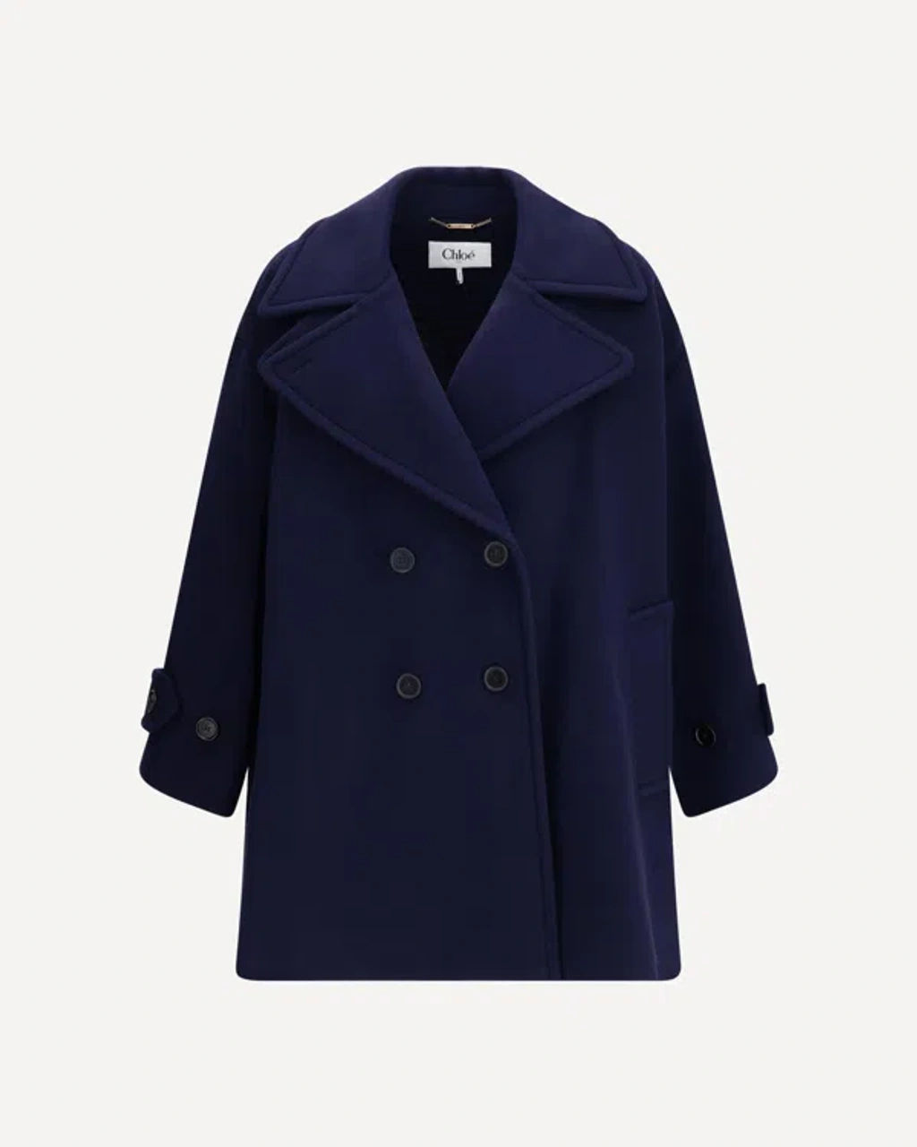 Chloeコート34 Chloe/クロエ ウールショートコートウエストギャザー ウール製オーバー