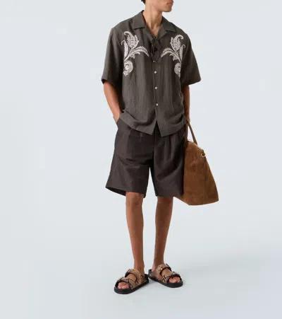 亚麻与羊毛短裤