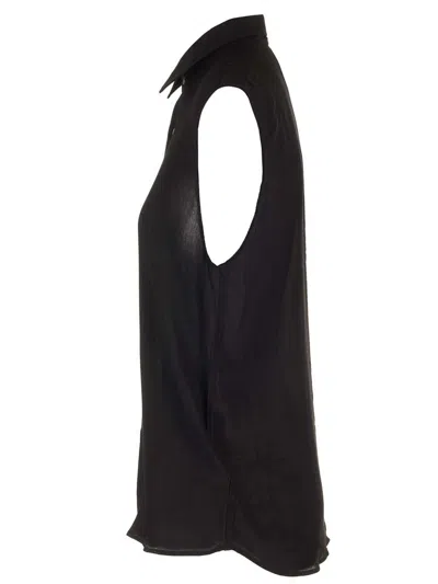 Ami Alexandre Mattiussi Crepe Viscose Top Shirts Black In Black
