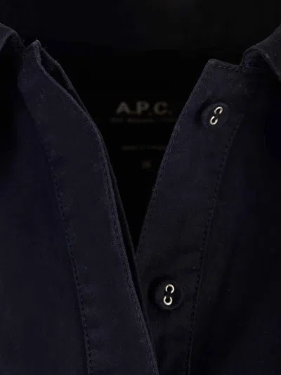 Apc Midnight Blue Cotton Shirt Shirts Blue