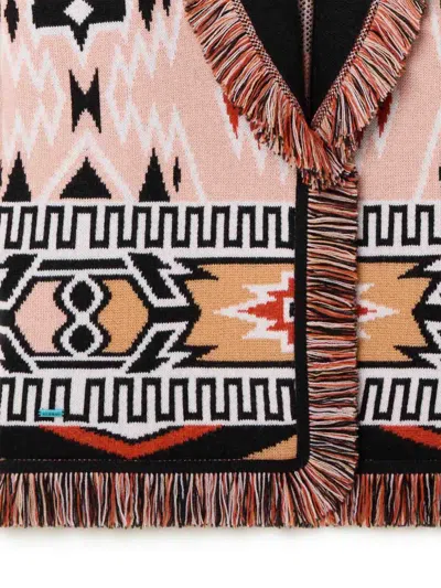 Alanui Geometric Roots Cardigan With Vibrant Fringe Trims
