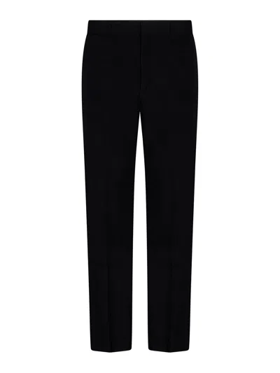 Givenchy Black Wool Trousers With Satin Detail In Black