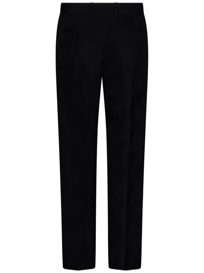 Givenchy Black Wool Trousers With Satin Detail In Black