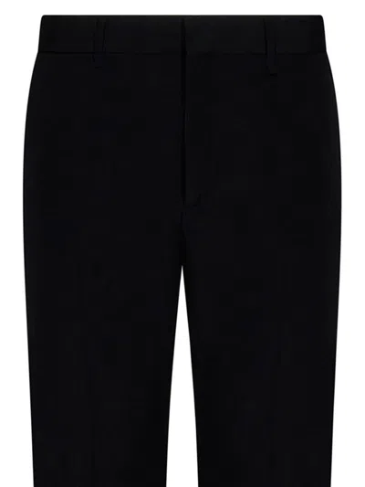 Givenchy Black Wool Trousers With Satin Detail In Black
