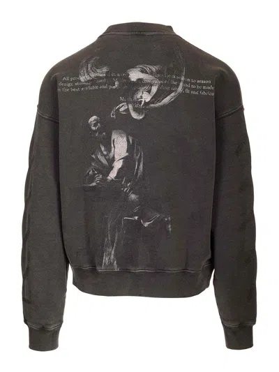 Off-white St Matthew Oversize Sweatshirt In Black