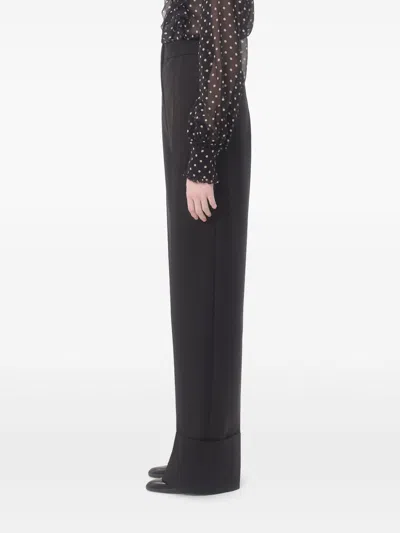 Valentino Wool Trousers With Straight Leg And High Waist In Black