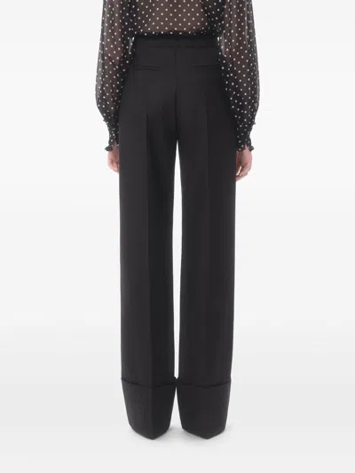 Valentino Wool Trousers With Straight Leg And High Waist In Black