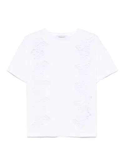 Ermanno Firenze White Lace-detail T-shirt
