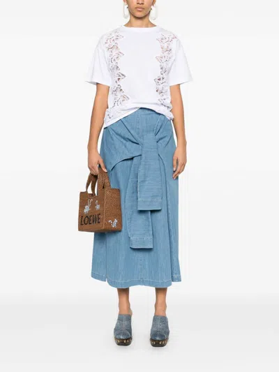 Ermanno Firenze White Lace-detail T-shirt