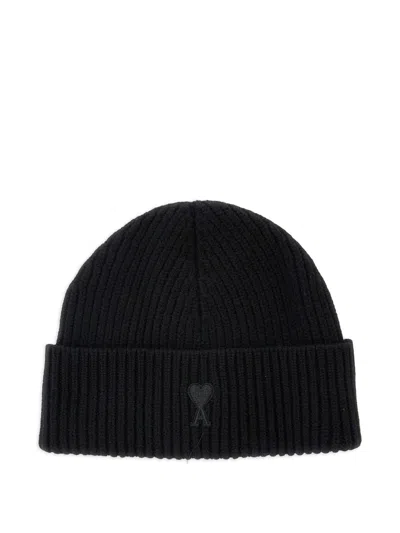 Ami Alexandre Mattiussi Ami Paris De Coeur Beanie In Black