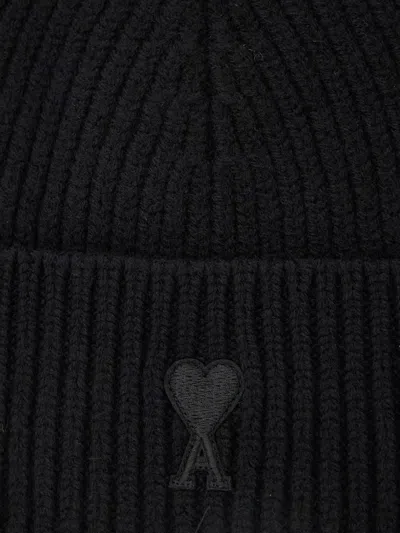 Ami Alexandre Mattiussi Ami Paris De Coeur Beanie In Black