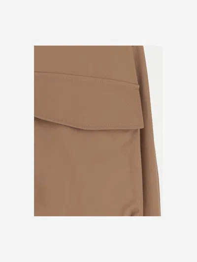 Armarium High Collar Adjustable Hood Cotton Jacket In Brown