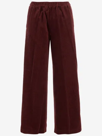 Aspesi Elasticated-waist Trousers In Red