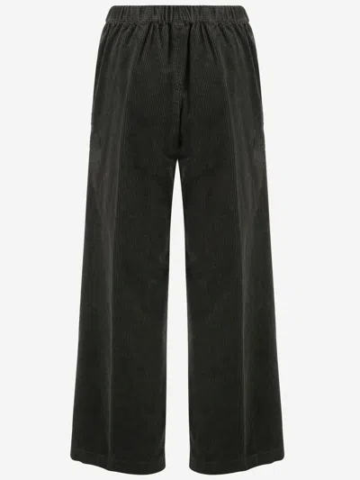 Aspesi Elasticated-waist Corduroy Trousers In Green