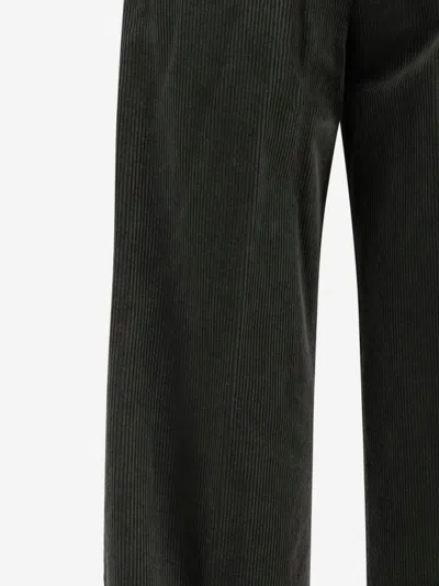 Aspesi Elasticated-waist Corduroy Trousers In Green