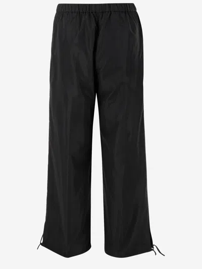 Aspesi Drawstring-cuffed Trousers In Black