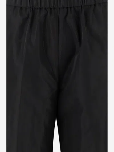 Aspesi Drawstring-cuffed Trousers In Black