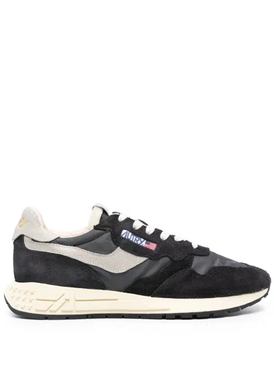 Autry Reelwind Low Suede And Shell Sneakers In Black