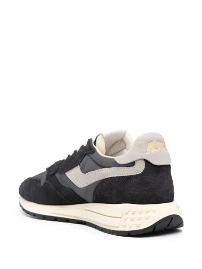Autry Reelwind Low Suede And Shell Sneakers In Black