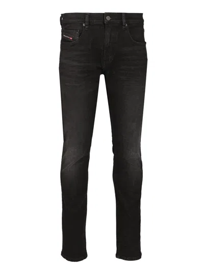 Diesel Sleenker Skinny Denims With Low Waist L.34 In Black