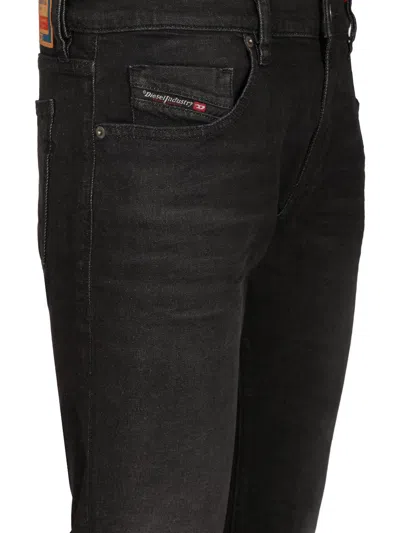 Diesel Sleenker Skinny Denims With Low Waist L.34 In Black