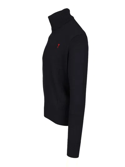 Ami Alexandre Mattiussi Heart-embroidered Turtleneck Sweater