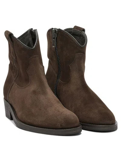 Via Roma 15 Brown Rubber Ankle Boots In Brown