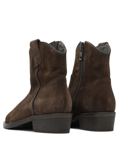 Via Roma 15 Brown Rubber Ankle Boots In Brown
