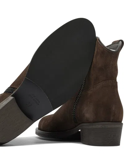 Via Roma 15 Brown Rubber Ankle Boots In Brown