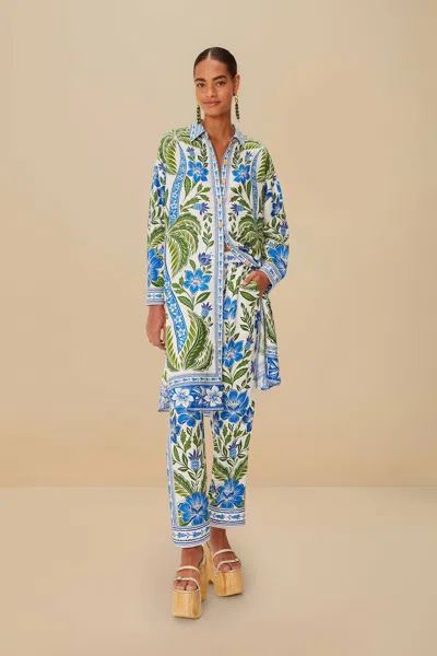 Farm Rio Active Off-white Tropicance Lenzing Ecovero Euroflax Pants