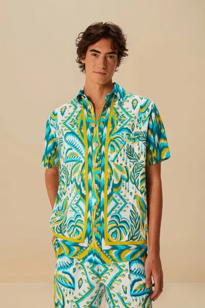 Farm Rio Active Sand Tropical Tapestry Lenzing Ecovero Euroflax Shirt