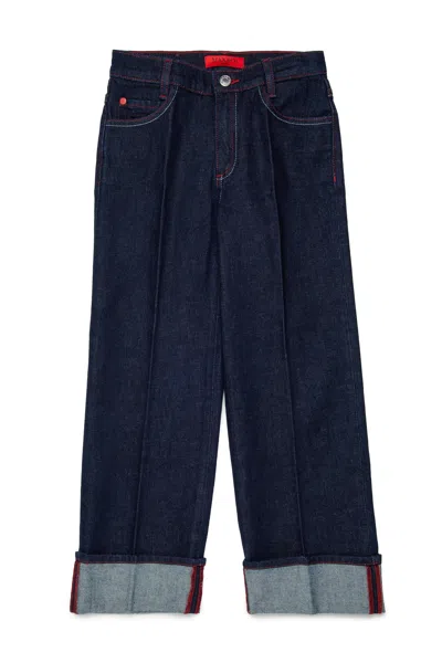 Max & Co Jeans Regular Blu Scuro Con Piega In Blue