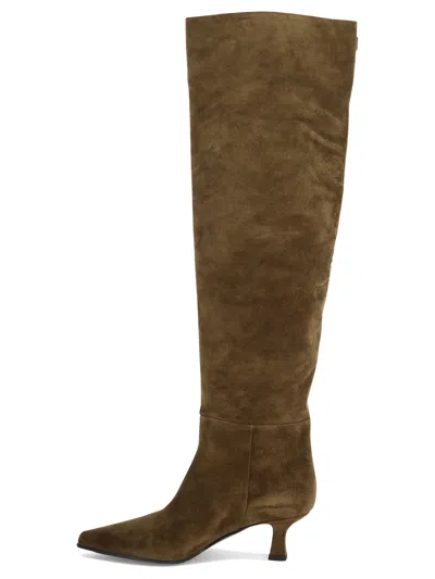 3juin Pointed Toe Suede Knee-high Boots