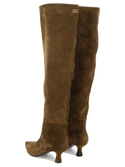 3juin Pointed Toe Suede Knee-high Boots